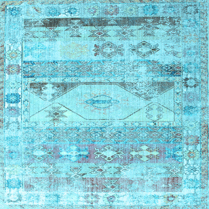 Square Persian Light Blue Traditional Rug, tr1434lblu