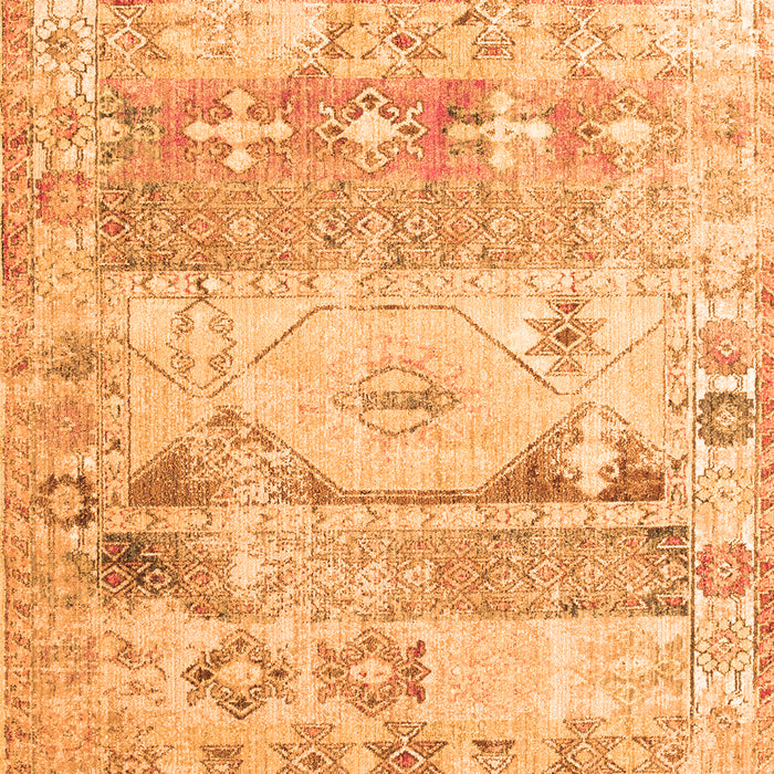 Serging Thickness of Machine Washable Persian Orange Traditional Area Rugs, wshtr1434org