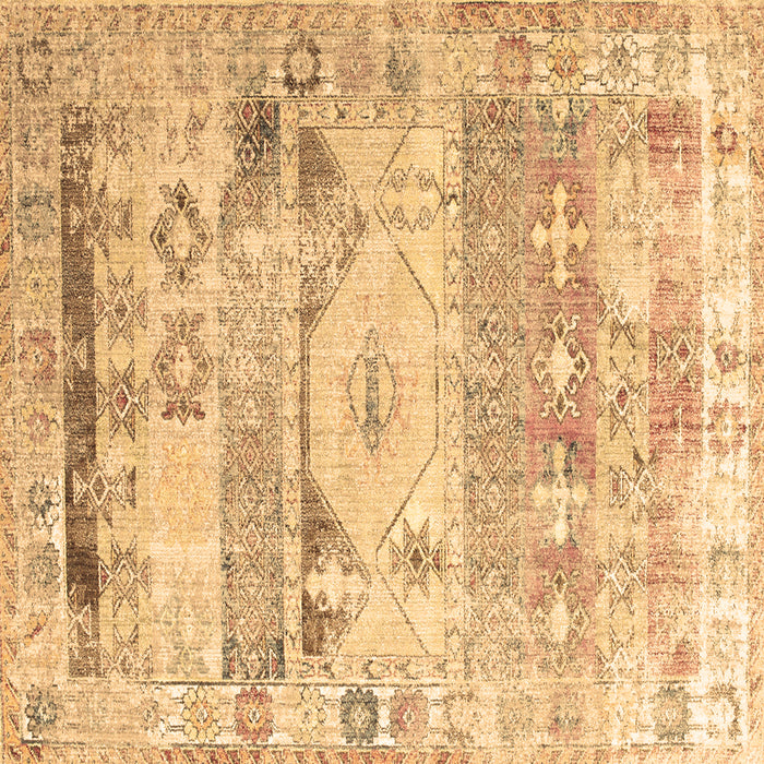 Square Persian Brown Traditional Rug, tr1434brn