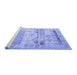 Sideview of Machine Washable Persian Blue Traditional Rug, wshtr1434blu