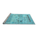 Sideview of Machine Washable Persian Light Blue Traditional Rug, wshtr1434lblu