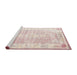 Sideview of Machine Washable Traditional Gold Rug, wshtr1435