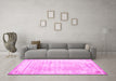 Machine Washable Persian Pink Traditional Rug in a Living Room, wshtr1435pnk