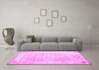 Machine Washable Persian Pink Traditional Rug, wshtr1435pnk