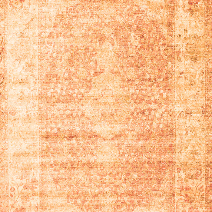 Serging Thickness of Machine Washable Persian Orange Traditional Area Rugs, wshtr1435org