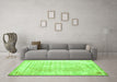 Machine Washable Persian Green Traditional Area Rugs in a Living Room,, wshtr1435grn