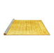 Sideview of Machine Washable Persian Yellow Traditional Rug, wshtr1435yw