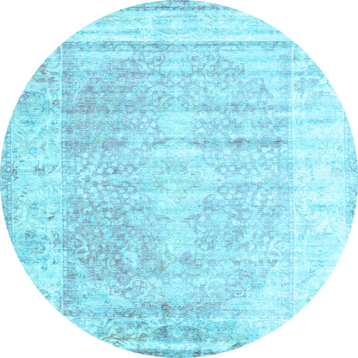 Round Persian Light Blue Traditional Rug, tr1435lblu