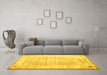 Machine Washable Persian Yellow Traditional Rug in a Living Room, wshtr1435yw