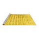 Sideview of Machine Washable Persian Yellow Traditional Rug, wshtr1436yw