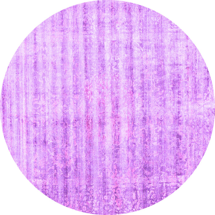 Round Machine Washable Persian Purple Traditional Area Rugs, wshtr1436pur