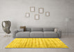 Machine Washable Persian Yellow Traditional Rug in a Living Room, wshtr1436yw