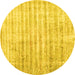 Round Persian Yellow Traditional Rug, tr1436yw