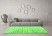 Machine Washable Persian Green Traditional Area Rugs in a Living Room,, wshtr1436grn