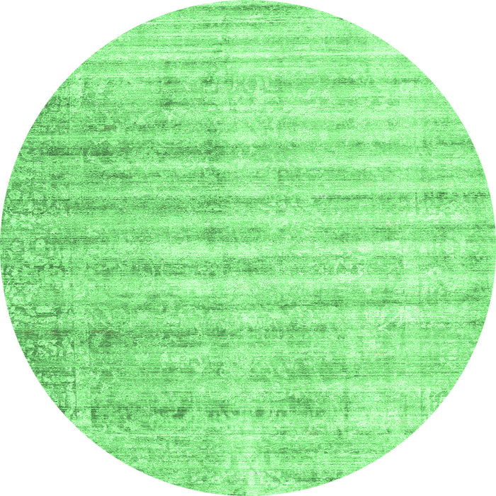 Round Machine Washable Persian Emerald Green Traditional Area Rugs, wshtr1436emgrn