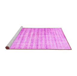 Sideview of Machine Washable Persian Pink Traditional Rug, wshtr1436pnk