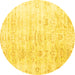 Round Persian Yellow Traditional Rug, tr1437yw