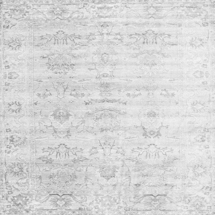 Round Machine Washable Persian Gray Traditional Rug, wshtr1437gry