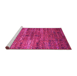 Sideview of Machine Washable Persian Pink Traditional Rug, wshtr1438pnk