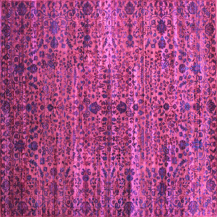 Square Machine Washable Persian Purple Traditional Area Rugs, wshtr1438pur
