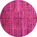 Round Persian Pink Traditional Rug, tr1438pnk