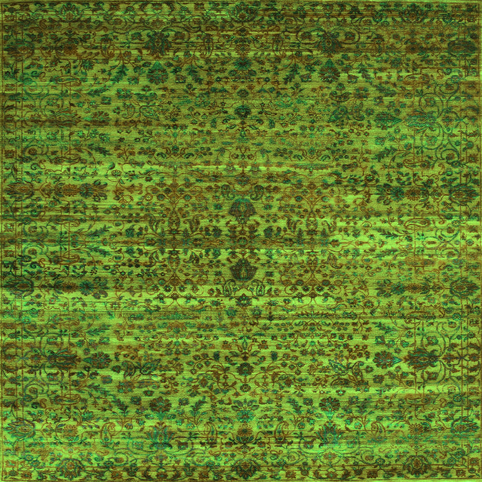 Serging Thickness of Persian Green Traditional Rug, tr1438grn