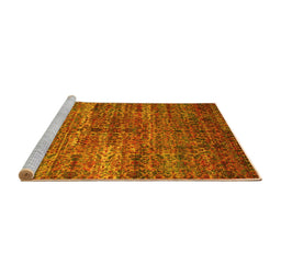 Sideview of Machine Washable Persian Yellow Traditional Rug, wshtr1438yw