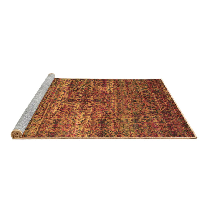 Sideview of Machine Washable Persian Brown Traditional Rug, wshtr1438brn
