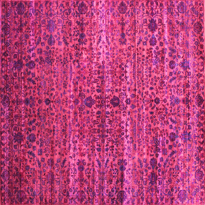 Square Machine Washable Persian Pink Traditional Rug, wshtr1438pnk