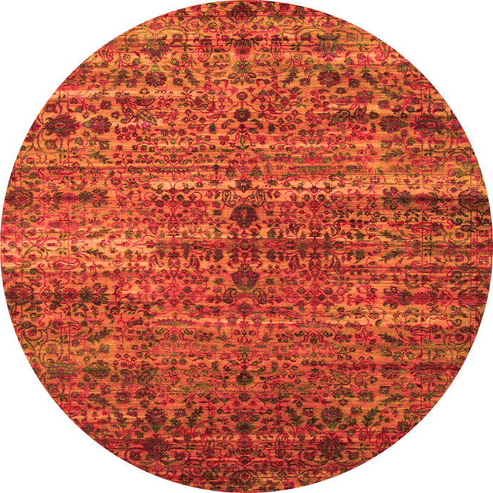 Square Persian Orange Traditional Rug, tr1438org