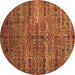 Round Machine Washable Persian Brown Traditional Rug, wshtr1438brn