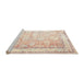 Sideview of Machine Washable Traditional Wheat Beige Rug, wshtr1439