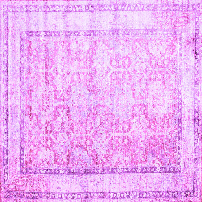 Square Oriental Purple Traditional Rug, tr1439pur