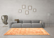 Machine Washable Oriental Orange Traditional Area Rugs in a Living Room, wshtr1439org