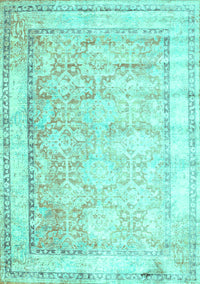 Oriental Turquoise Traditional Rug, tr1439turq