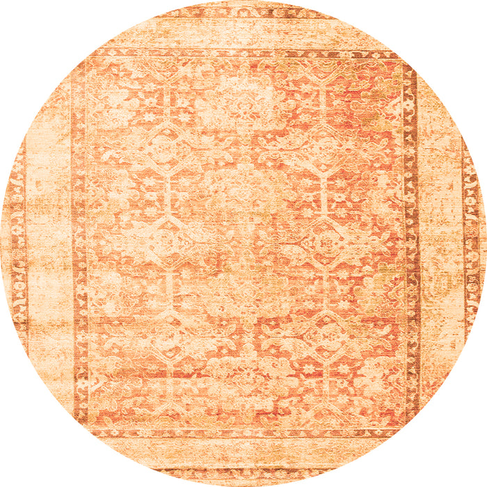 Square Oriental Orange Traditional Rug, tr1439org