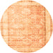 Square Oriental Orange Traditional Rug, tr1439org