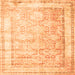 Serging Thickness of Oriental Orange Traditional Rug, tr1439org