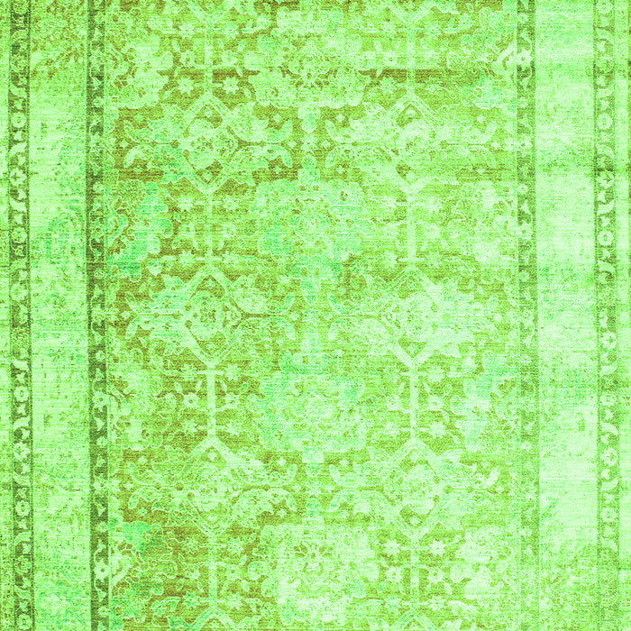 Serging Thickness of Machine Washable Oriental Green Traditional Area Rugs, wshtr1439grn