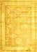 Oriental Yellow Traditional Rug, tr1439yw