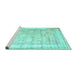 Sideview of Machine Washable Oriental Turquoise Traditional Area Rugs, wshtr1439turq