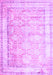Machine Washable Oriental Purple Traditional Area Rugs, wshtr1439pur