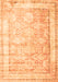 Serging Thickness of Machine Washable Oriental Orange Traditional Area Rugs, wshtr1439org