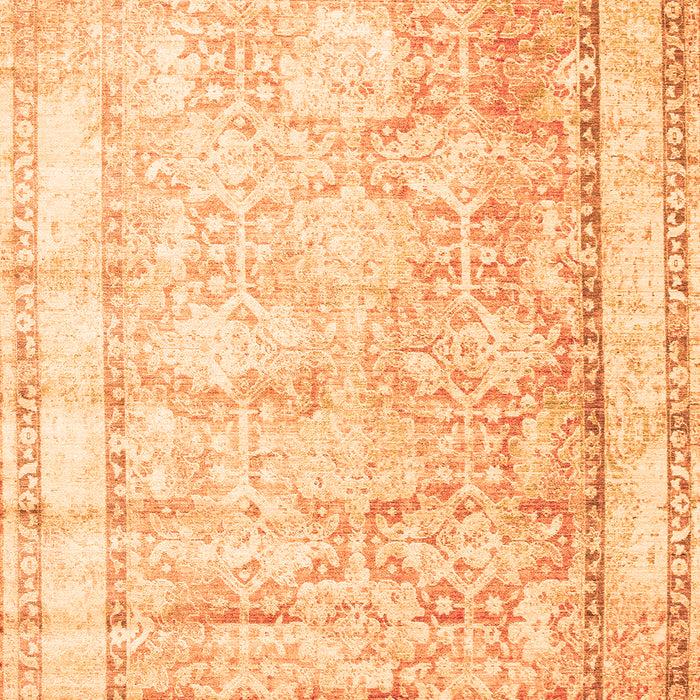 Serging Thickness of Machine Washable Oriental Orange Traditional Area Rugs, wshtr1439org