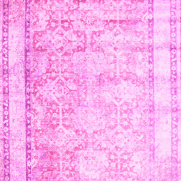 Machine Washable Oriental Pink Traditional Rug, wshtr1439pnk