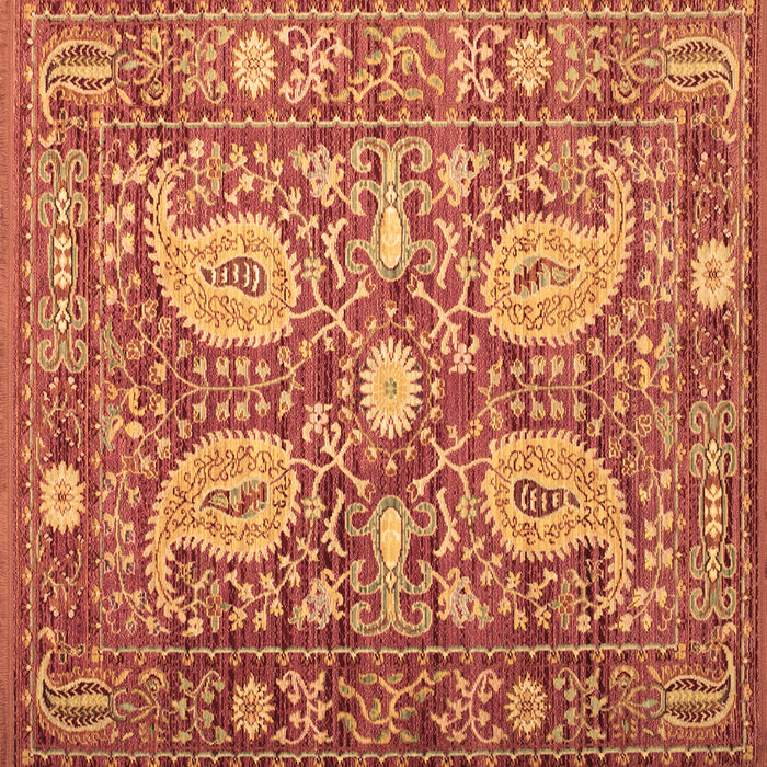 Square Machine Washable Persian Brown Traditional Rug, wshtr143brn