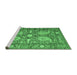 Sideview of Machine Washable Persian Emerald Green Traditional Area Rugs, wshtr143emgrn
