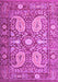 Machine Washable Persian Purple Traditional Area Rugs, wshtr143pur