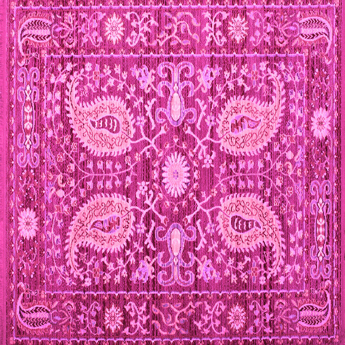 Square Machine Washable Persian Pink Traditional Rug, wshtr143pnk