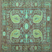 Square Persian Turquoise Traditional Rug, tr143turq